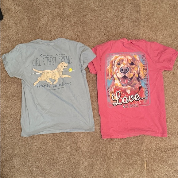 SET OF TWO Simply Southern Women’s Golden Retriever T-Shirts Small - Picture 3 of 6